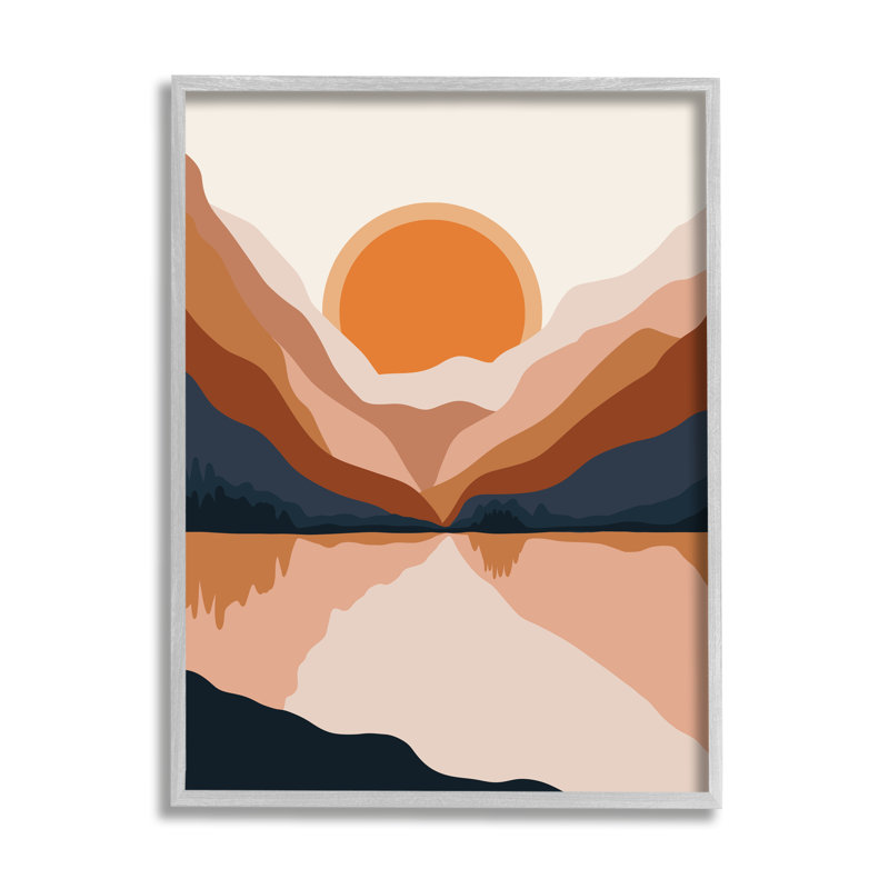 Lever de soleil orange vibrant, Estampe numérique Farmhouse, H 14 po x l 11 po