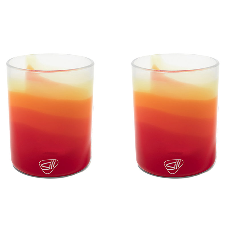 Silipint: verres à roches 12 oz: paquet de 2 - souci - verres à cocktail en silicone, incassable