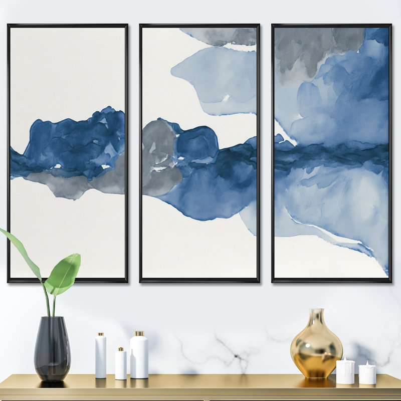 «Feeling Honolulu Blue VI» Feeling Honolulu - bleu III, reproduction d'art sur toile, Toile encadrée noire
