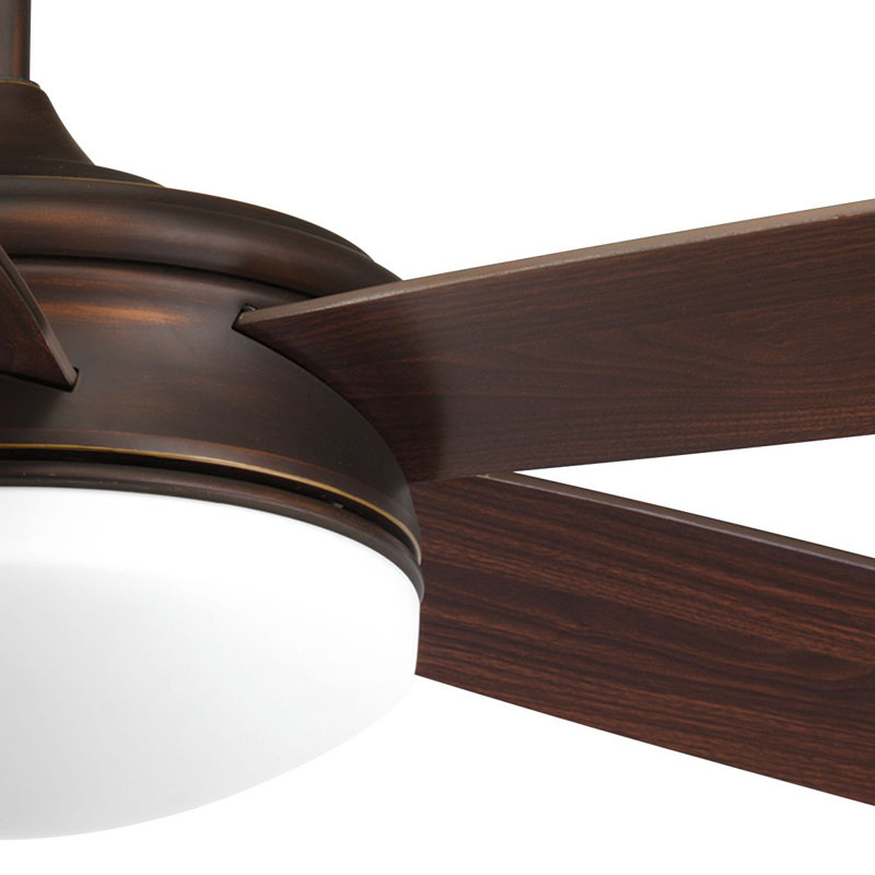 Fresno 60'' Ceiling Fan with LED Lights, Antique Bronze with Dark Walnut Blades