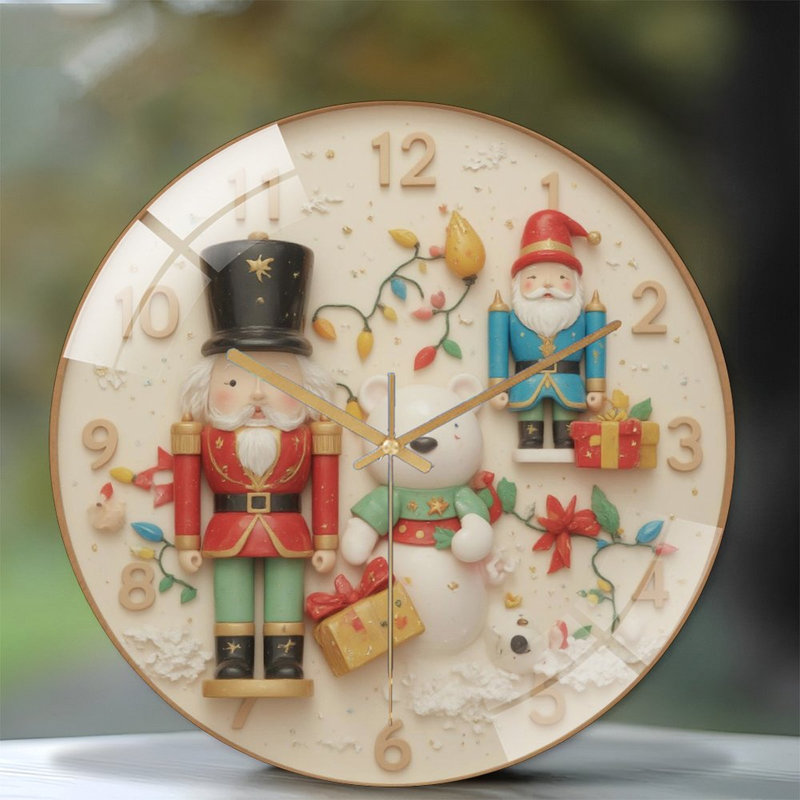 Horloge murale de Noël avec horloge murale 12 po
