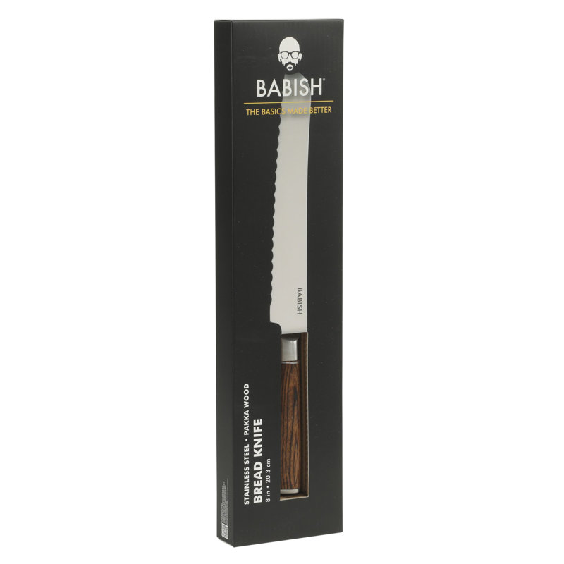 Babish 8'' Hollow Edge Bread Knife, Dark Brown