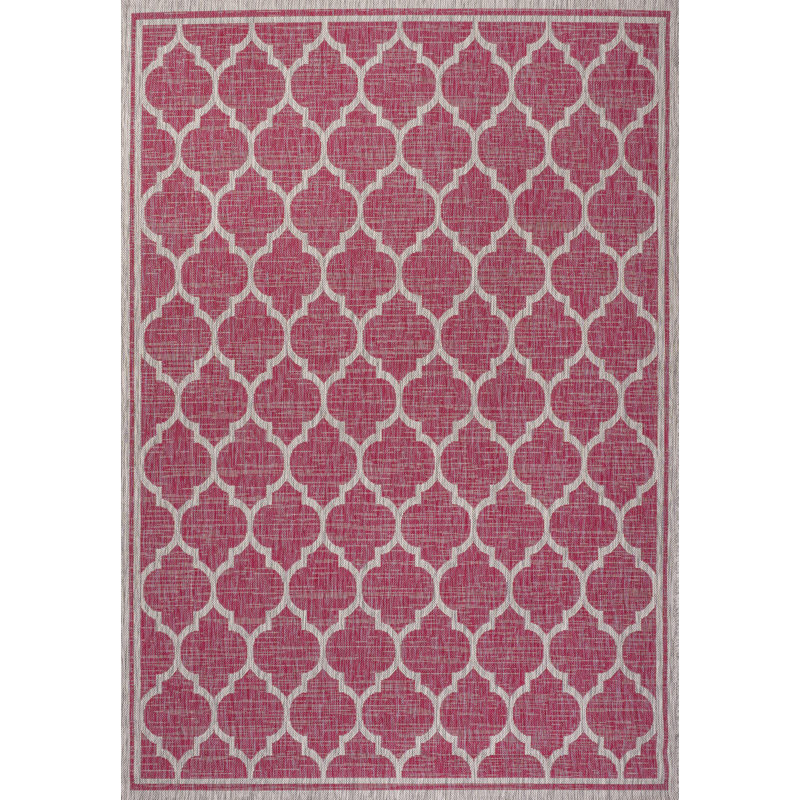 Tapis d'intérieur / extérieur gris treillis Trebol, Rectangle 3 pi 1 po x 5 pi