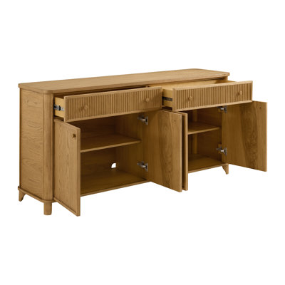 Kennedy 72" Solid Wood Sideboard Buffet In Natural Oak