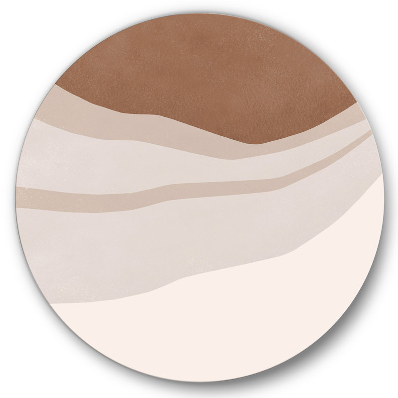 Terre cuite et formes d'ivoire avec effet usé - art mural moderne en métal, H 23 po x l 23 po x P 1 po