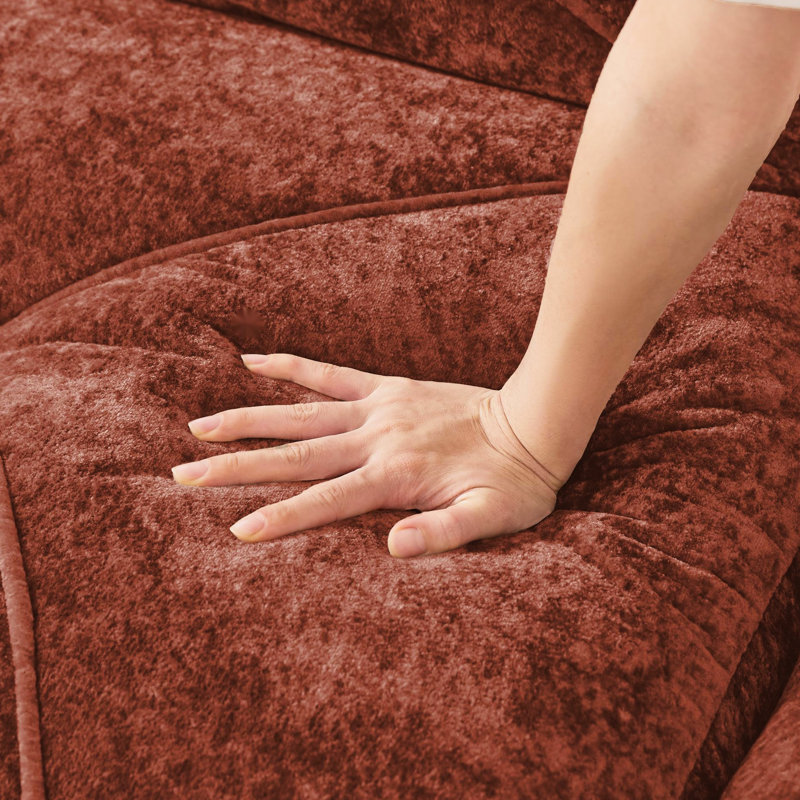 Velours rouge, 4, éponge haute densité 32d, confortable, élégant, sans assemblage, modulaire, réceptions de bureau 4, conception modulaire, salon