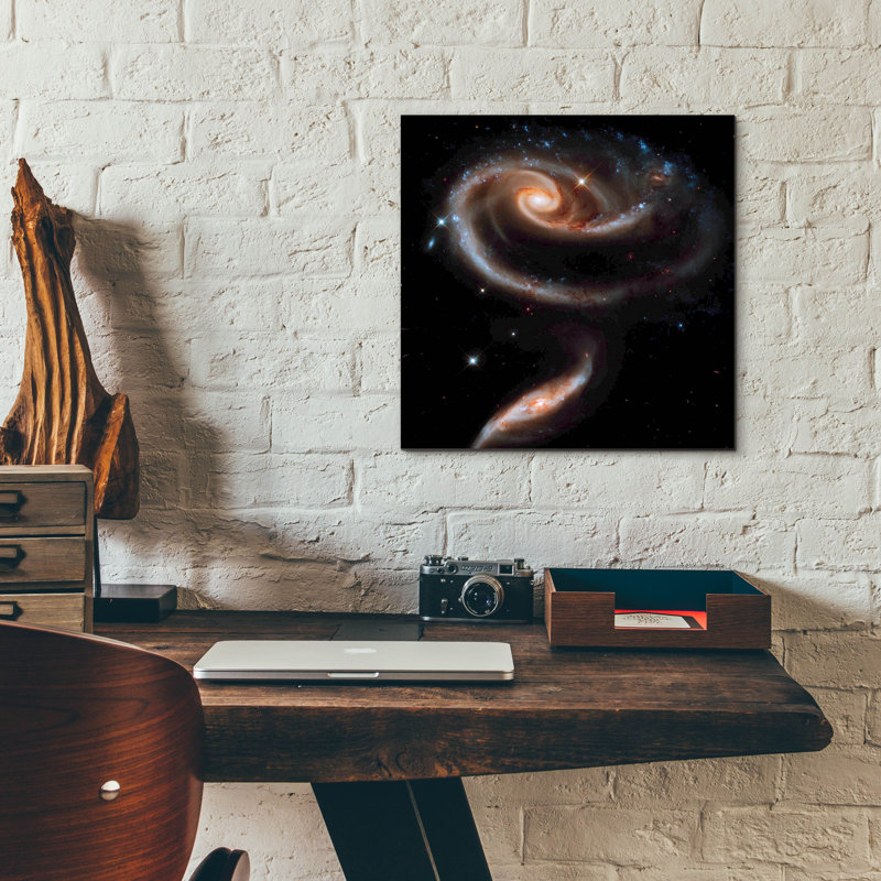  «Interacting Galaxies Arp 273» par l'art mural en verre télescope Hubble de la NASA, H 12 po x l 12 po x P 0,13 po