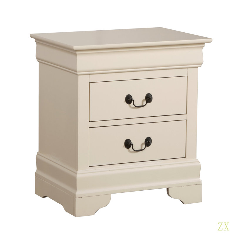 Table de chevet élégante au design classique, Beige