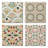 Bohemian Patterns 4-Pack Absorbent Stone Tumbled Tile Coasters