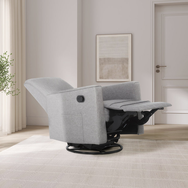 Chaise berçante inclinable, pivotante et pivotante Raleigh, Gris pâle