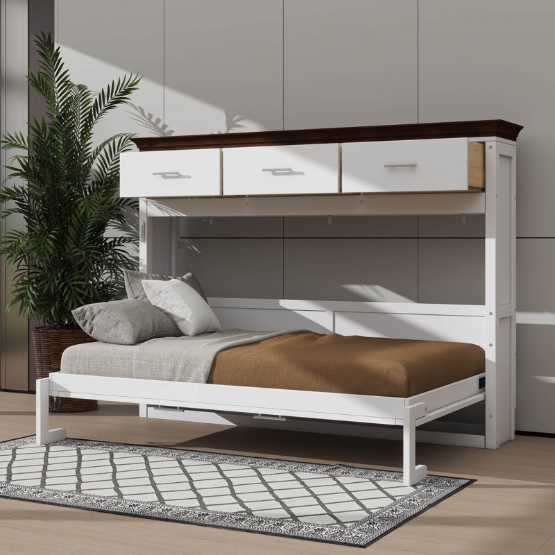 Lit escamotable simple avec tiroirs multiples