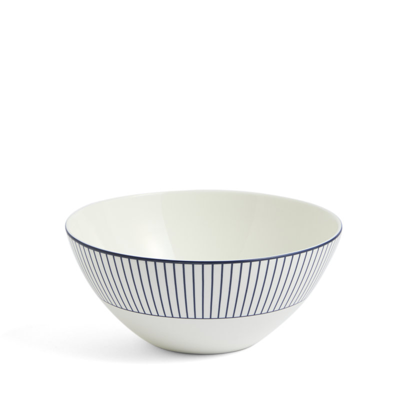 Wedgwood Gio Blue Cereal Bowl 6.2in Pinstripe, Blue/White