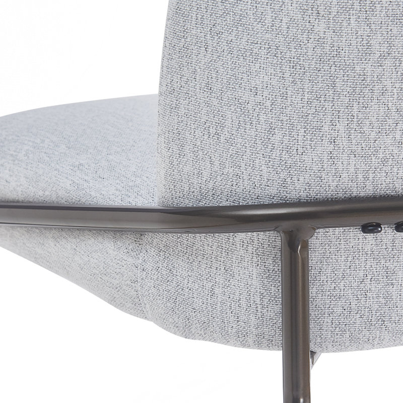 Tabouret de bar rembourré en métal, Gris