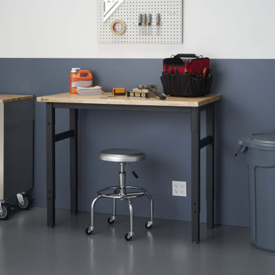 TRINITY Black 4 ft. W x 2 ft. D Adjustable Height Workbench