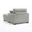 Upholstered Light Gray Faux Fur Chaise Lounge Sofa Bed Couch with Cup Holder and Throw Pillows-313184263-308756542
