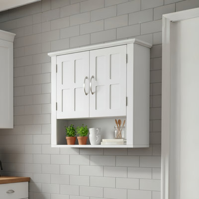 Wall Mounted Bathroom Storage Cabinet With Adjustable Shelves, Multifunctional Medicine Cabinet For Kitchen, Laundry Room & Living Room