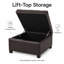 Tabouret de rangement multi-fonctions à coussins matelassés-2141696544