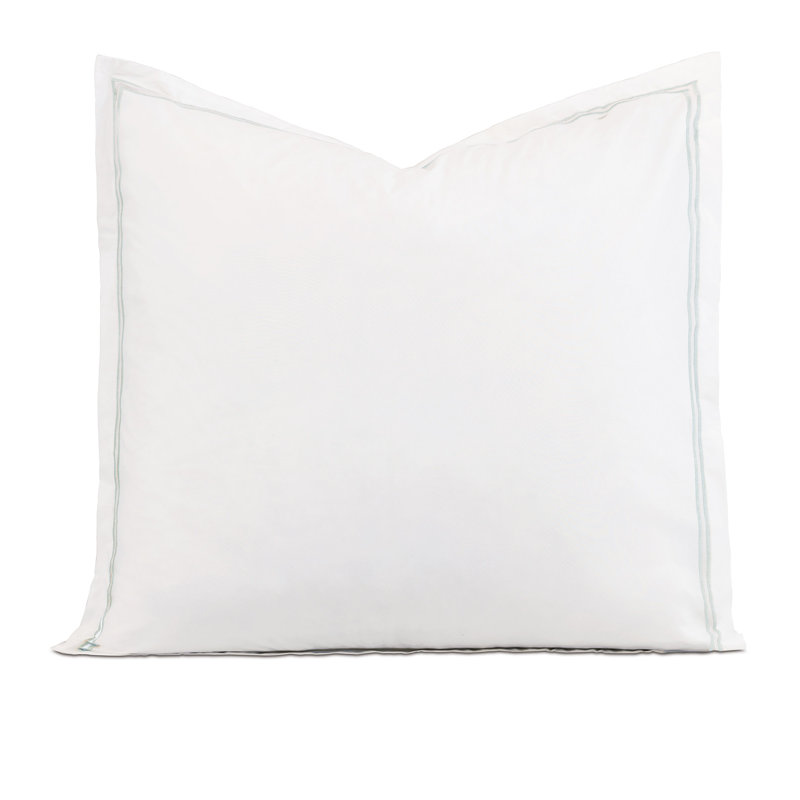 Enzo Cotton Pillow Sham, White/Silver, Euro