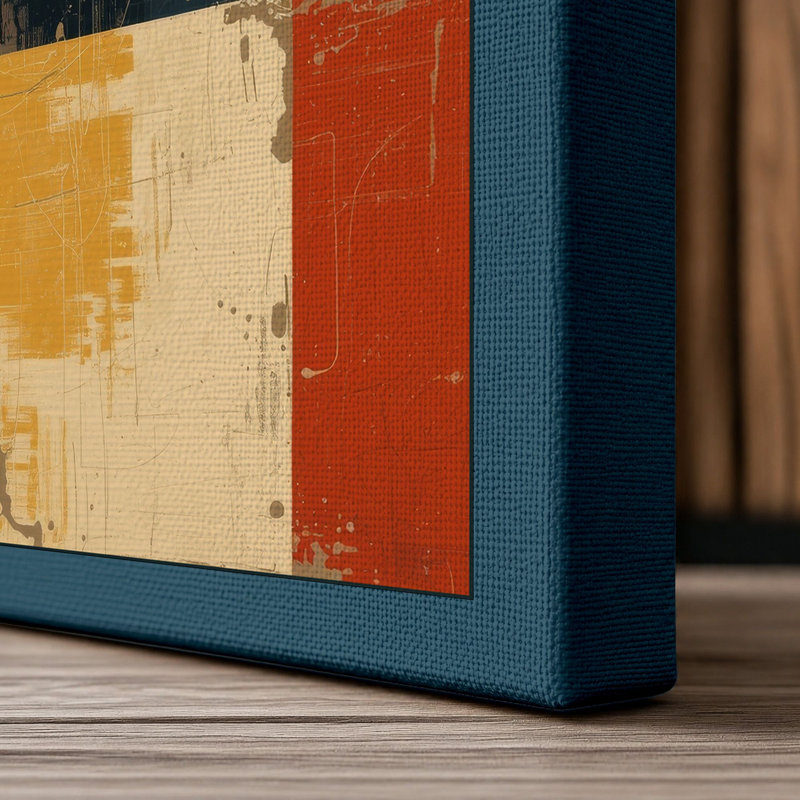 Weathered Panels Industrial - Wrapped Canvas, 18x12 - 45.7 x 30.5 cm, Teal Border
