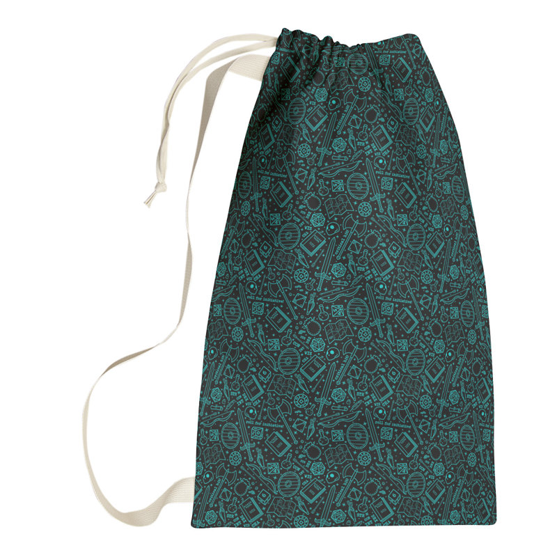 Sac à linge RPG, Grand (H 76,5 po x l 29,5 po x 1,5 po), Noir / bleu sarcelle
