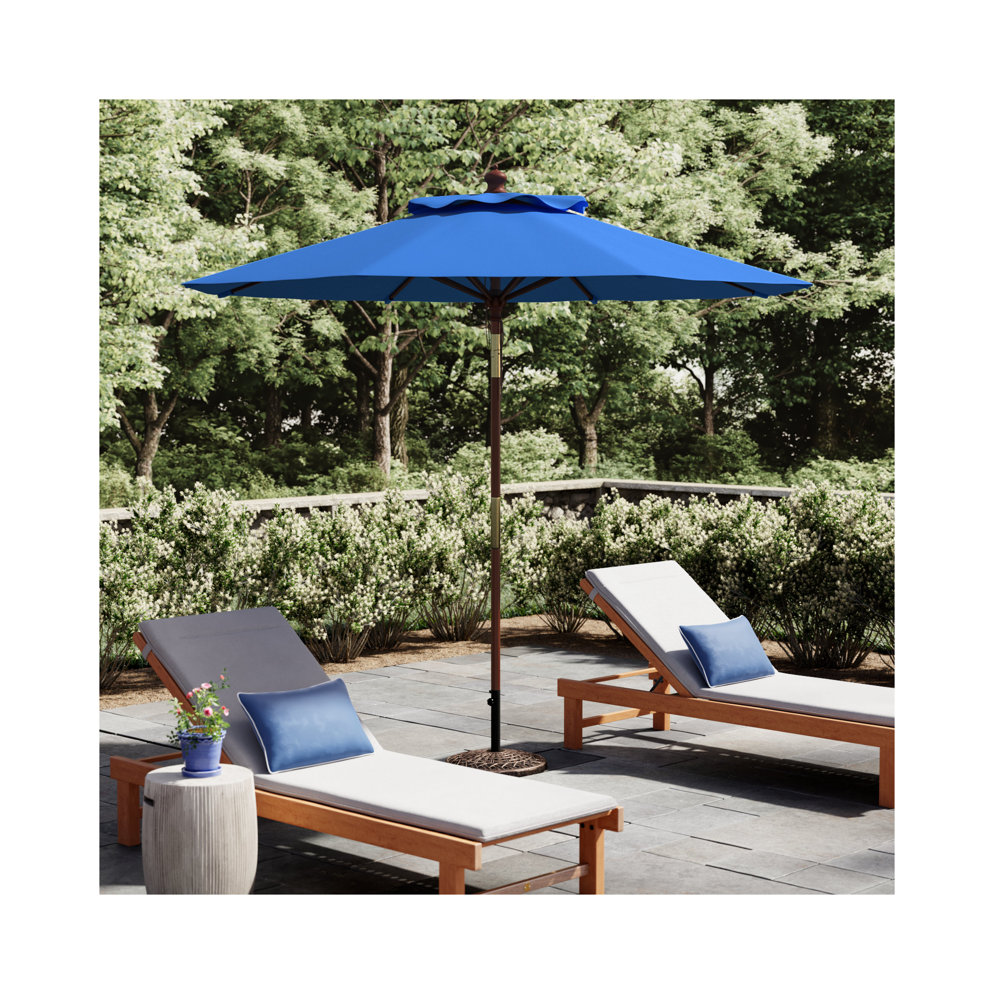 Aldan 9' Market Umbrella, Pacific Blue