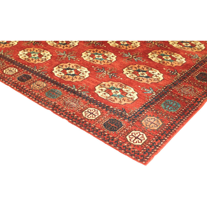 Tapis unique rouge / brun / ivoire 8 pi 9 po x 11 pi 10 po