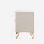 ensemble de 2 tables de chevet avec armoire murale luxueuse, 2 tiroirs, rail de support inférieur, pieds et poignées dorés