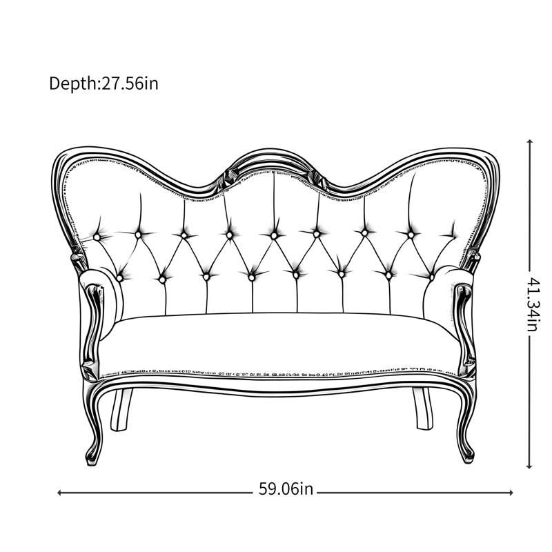American Retro Fabric Red Sofa
