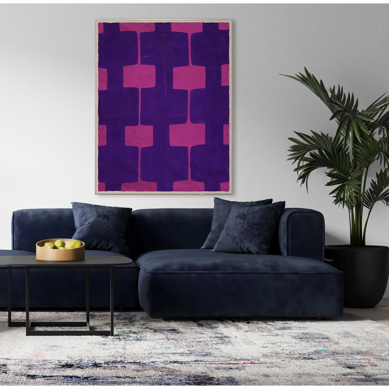 Fuschia Print by Paule Marrot, 54" H x 43" W x 1.25" D, Gold Framed