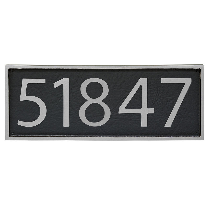 1-Line Wall Address Plaque, Black, Silver
