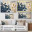 Collage de feuilles minimaliste beige et bleu - feuilles, décoration murale-85707191-85707188