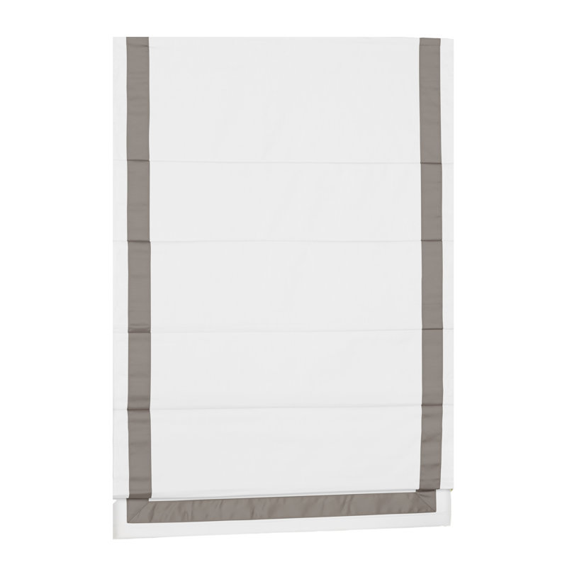 Rideau romain occultant, Gris / blanc, L 63 po, l 38 po