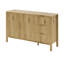 Buffet moderne à motif de vagues avec 3 tiroirs et 2 portes, grande armoire de rangement avec crochets-121063538