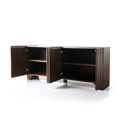 Buffet en bois 4 portes avec façades sculptées Rozella