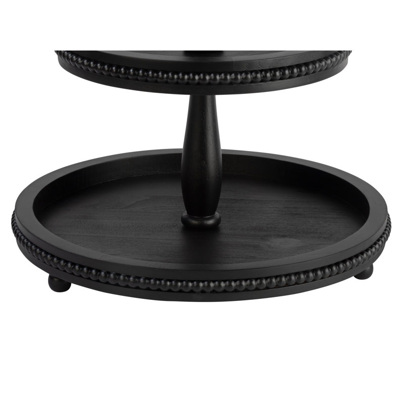 3 Tier Wooden Beaded Display Stand , Black