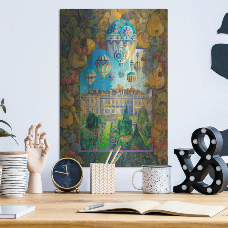 Art mural en métal Winston Porter «Soaring Over England» par David Galchutt, H 16 po x l 12 po