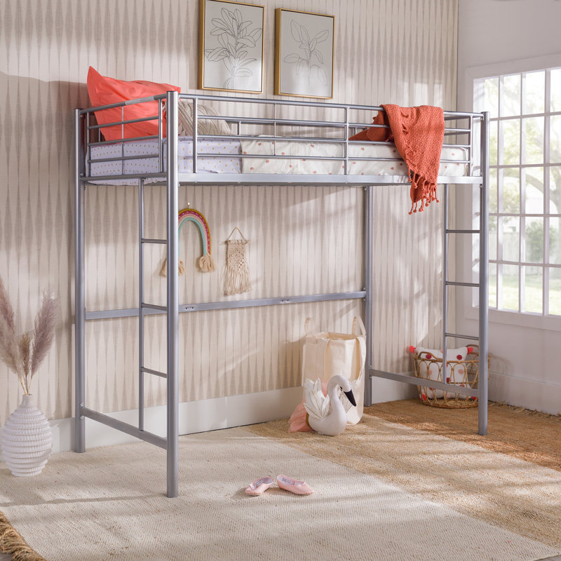 Christi Kids Twin Loft Bed, Silver
