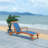 London Outdoor Eucalyptus Wood Chaise Lounge-1860210303