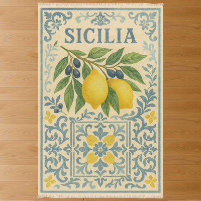 Sicilia Lemon & Olive Kitchen Mat