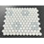 Thassos White And Blue Celeste 1" X 1" Marble Honeycomb Mosaic Wall & Floor Tile