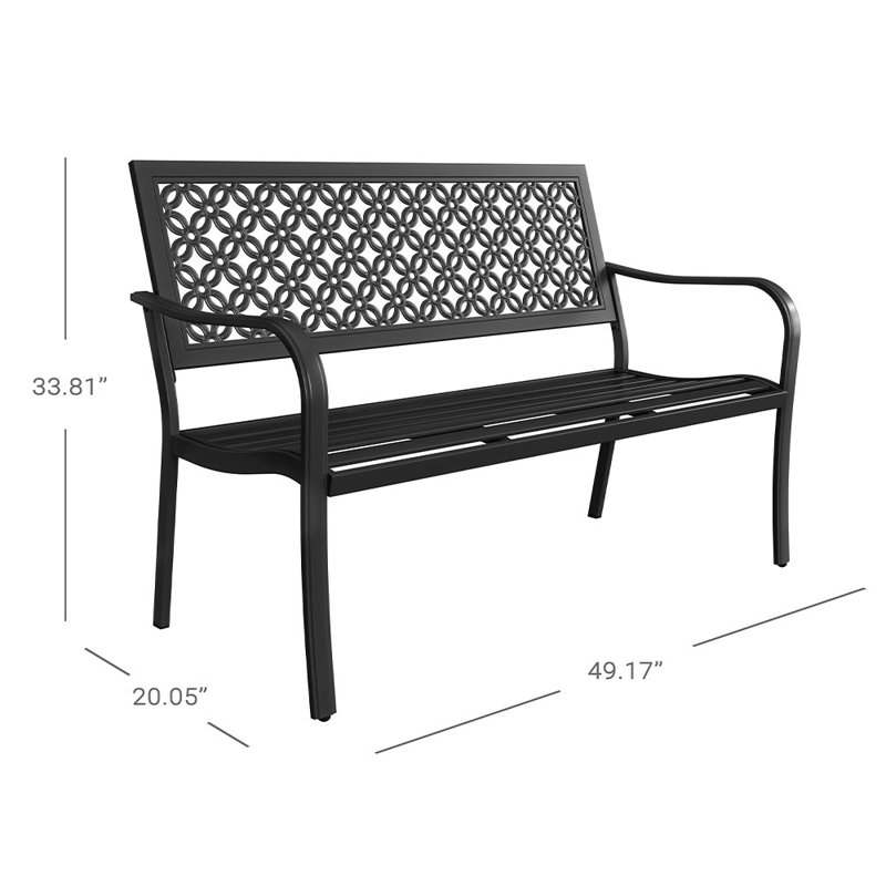 Banc en acier Eveliina, Noir
