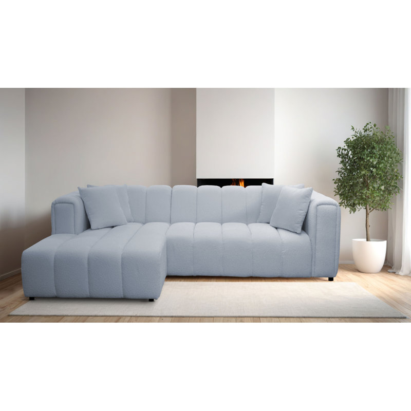 Oheneba 3 Seater Corner Sofa , Atlantic Grey, Left Hand Facing