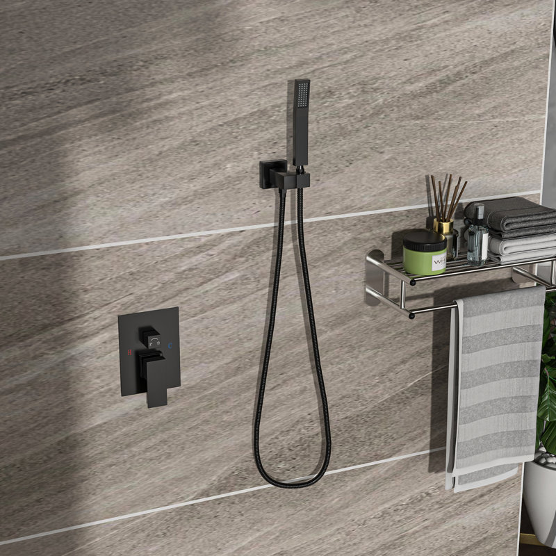 10 Inch Wall Mounted Dual Shower - Matte Black With Rainfall And Handheld Shower, 1.8 Gpm, Stainless Steel, Stylish Appearance Head Handheld, Mounted, Smooth Operation