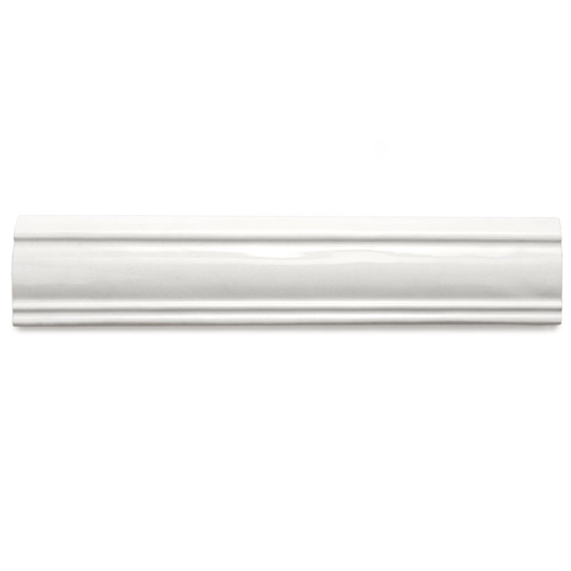Waverly 3'' x 12'' Polished Ceramic Chair Rail, White