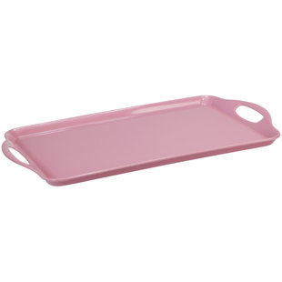 19 x 13 Rectangle Plastic Crystal Cut Tray with Handles