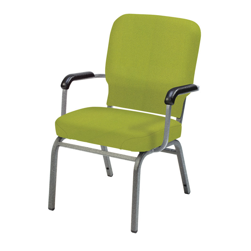 Chaise empilable robuste avec coussin 1040 Series, Avec accoudoirs, Tuxedo, Argent