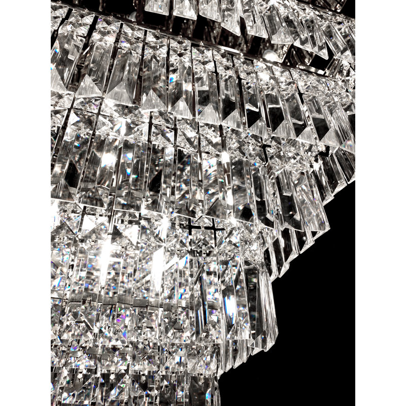 Trevorton 13 - Light Crystal Dimmable Square / Rectangle Chandelier, Silver