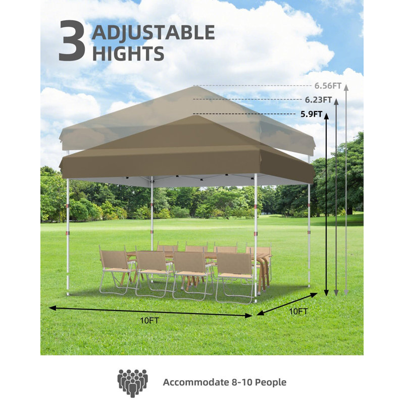 Pop Up Canopy Tent Outdoor Canopy with No Removable Sidewall One-Person Set Up Heavy Duty Commercial Instant Tent Shelter