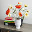 Arrangement floral coquelicot en pot