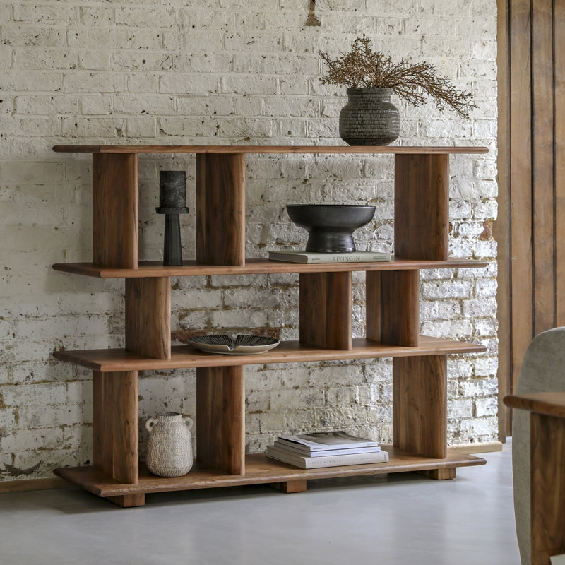 Bergan 117cm H x 150cm W Solid Wood Etagere Bookcase